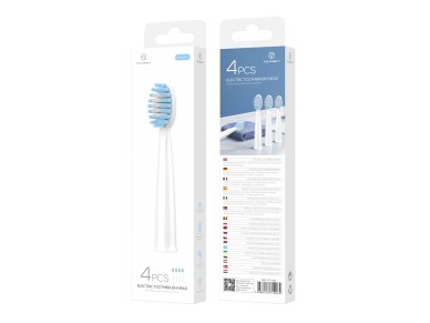 Techancy Electric Toothbrush Heads Replacement Set, 4 Pieces, KH6202, White + Blue