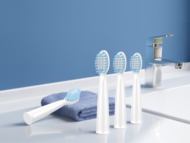 Techancy Electric Toothbrush Heads Replacement Set, 4 Pieces, KH6202, White + Blue