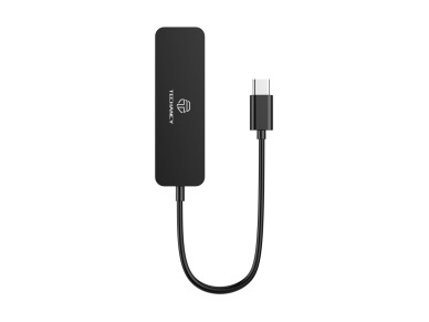 Hub Techancy Tipo C para USB 3.0, KK2107, expansor USB 4 em 1, preto