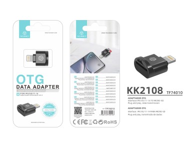 Leitor de cart�es SD Techancy, adaptador Micro SD para Lightning, KK2108, compat�vel com iPad e iPho