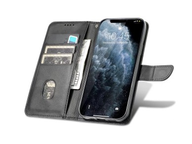 Leather Flip Phone Case with 3 Card Slots, KX5600, Kickstand Function and Shockproof, Compatible wit