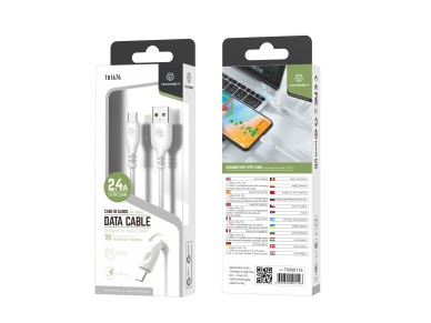 Techancy Cabo De Dados Usb-Tipo-c, TB1676 1M 2,4A Carregamento R�pido, Transfer�ncia De Dados, Branc