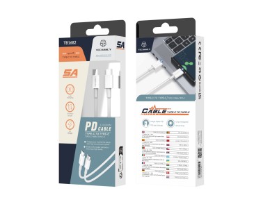 Techancy 18W PD Fast Charging Data Cable 1.2M TB1682, USB-C to USB-C Interface, Supports Data Transf