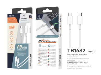 Techancy 18W PD Fast Charging Data Cable 1.2M TB1682, USB-C to USB-C Interface, Supports Data Transf
