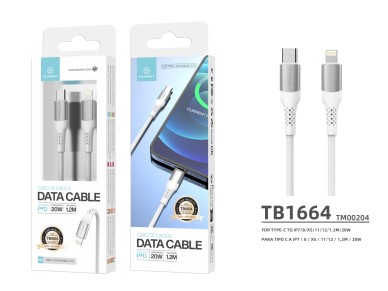 Techancy Cabo De Dados Pd De Alta Velocidade TB1664, Tipo C Para Carregamento Ip 20wpd, Cabo Entran�