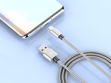 Techancy Cabo De Dados De Alum�nio 1m  TB1662, Design Totalmente Met�lico, Usb-Tipo C, Carregamento 