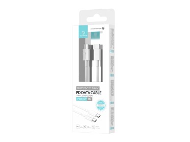 Cable de carga rápida USB-C a USB-C Techancy TB1724, 1 m, blanco, compatible con datos de carga