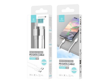Cable de carga rápida USB-C a USB-C Techancy TB1724, 1 m, blanco, compatible con datos de carga