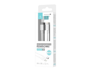Cable de datos USB-C a Lightning Techancy TB1670, carga rápida de 20 W, 1 metro, blanco, compat