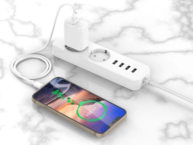 Techancy USB-Micro White Data Cable TB1707, 2 M Long, 2.4 A Charging, Compatible with Micro Devices