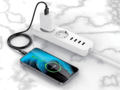 Techancy Cabo De Dados Usb-Tipo C Preto TB1725, 2m De Longa Dist�ncia, Carregamento De 2,4a, Compat�