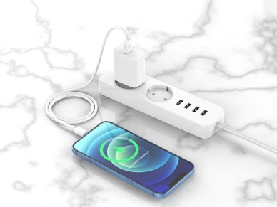 Techancy 3m USB-Lightning Charging Cable White TB1672, 2.4A Fast Charging, Long Range Charging 3m