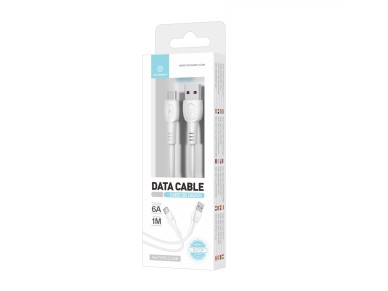 Techancy Cabo De Dados De Carregamento Super-R�pido 6A Branco TB1729, Porta Usb-Tipo-C, 1 M De Compr