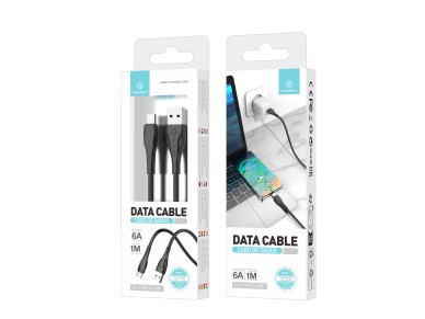 Techancy Cabo De Dados De Carregamento Super-R�pido 6A Preto TB1730, Porta Usb-Tipo-C, 1 M De Compri