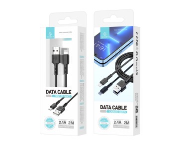 Cable de datos Techancy de 2 m TB1766, 2,4 A para carga IP8/X/11-14, uso a larga distancia, más