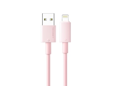 Cable de datos USB-Lightning Techancy rosa TB1768, longitud 1 m, admite corriente de 3 A y transfere
