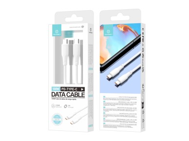 Techancy PD Data Cable 100W White 1m TB1791, High Power USB-C-USBC, Compatible with Laptop Computers