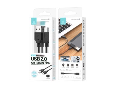 Techancy Cabo De Dados Usb Am Para Mini 5pin 1.5m Preto TB1777, Compat�vel Com Disco R�gido, Gravado