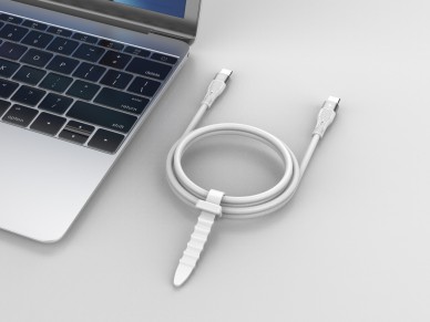 Techancy PD USB C to USB C Fast Charging Cable White TB1779, 60W Fast Charging, Length 1M