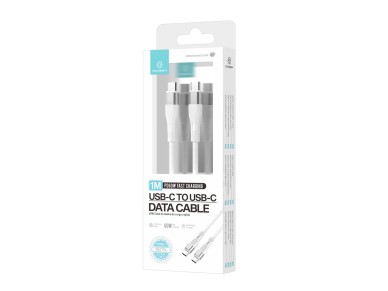 Techancy PD USB C to USB C Fast Charging Cable White TB1779, 60W Fast Charging, Length 1M