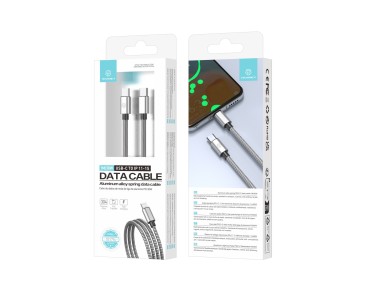 Cable USB-C a USB-C Techancy TB1796 de 1 m, diseño totalmente metálico, resistente a anima