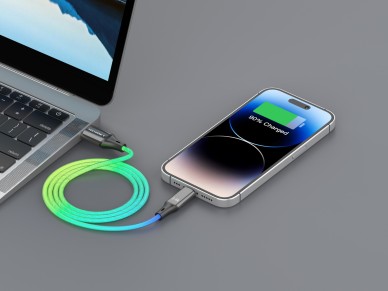 Cable de datos Techancy TB1781 de 1 m, USB-IP8/X/11-14, efecto de iluminación RGB, carga de 2,4