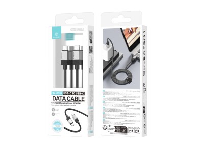 Cable de datos PD Techancy TB1800, 60 W, 1 m, negro, USB-C a USB-C, conector de aleación de alu
