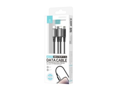 Cable USB-C a Lightning Techancy TB1802, 27 W, 1 m, negro, conector de aluminio, diseño antides