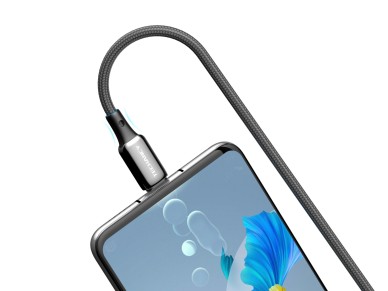 Techancy USB-C to USB-C Cable TB1802, 60W, 1m Black, Aluminum Connector, Non-Slip Design, Fast Trans