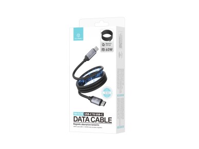 Cable magnético Techancy TB1802 USB-C a USB-C de 1 m y 60 W PD, compatible con carga de 30 W y 