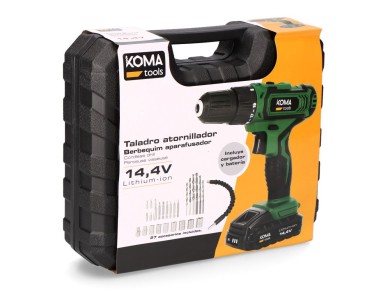 Kit taladro atornillador a bateria, 27 accesorios