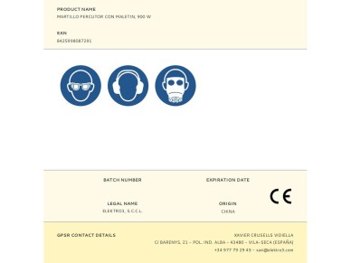 Martelo percutor com caixa, 900 w