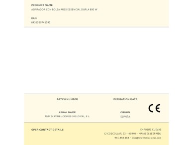 Ares essencial dupla bagged vacuum cleaner 800 w