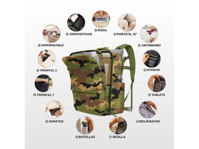 Mochila de 20 l explorer backpack b40 40 x 25 x 20 cm. estampado camuflaje