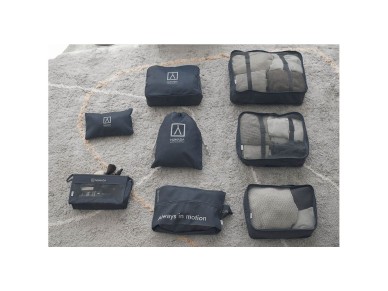 Organizador de malas cinza escuro. 8 pe�as