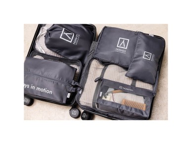 Organizador de malas cinza escuro. 8 pe�as