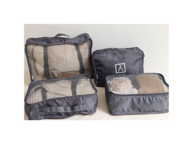 Organizador de malas cinza escuro. 8 pe�as