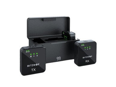 Micrófono inalámbrico BlitzWolf, BW-SX63, 1000 mAh (negro) Micrófono inalámbrico BlitzWolf, BW-SX63, 1000 mAh (negro)