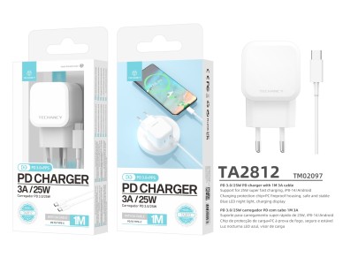 Techancy 25w Usb C Pd Charger White TA2812, Usb C To Usb C 3a Fast Charging Cable Kit. Techancy 25w Usb C Pd Charger White TA2812, Usb C To Usb C 3a Fast Charging Cable Kit.
