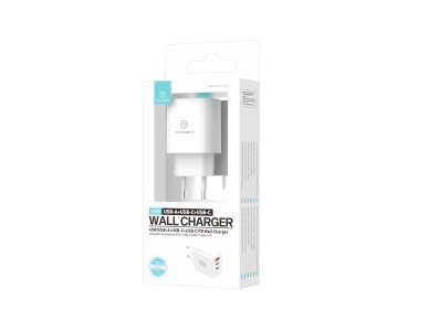 Techancy Carregador USB-A+USB-C+USB-C TA2821, 45W PD, SaIda M�ltipla, Design Portatil, CompatIvel co