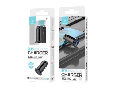 Techancy Carregador De Autom�vel Mini  TC6417, Carregamento 2usb 2.4A, Compat�vel Com Cami�es E Auto