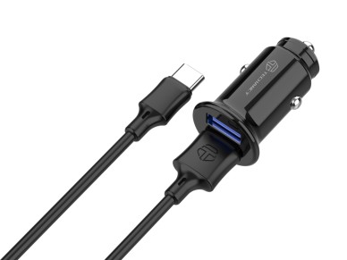 Techancy Carregador De Autom�vel Mini  TC6407, Carregamento 2usb 2.4A, Conjunto De Cabos De Dados Us