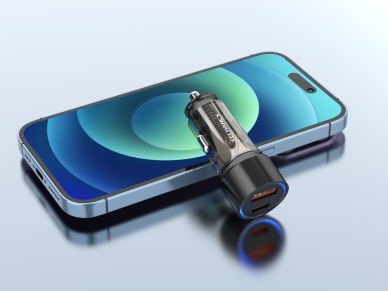 Techancy Carregador Para Autom�vel 51w  TC6432, Duas Portas Usb-A+Usb-C, Carrega V�rios Dispositivos