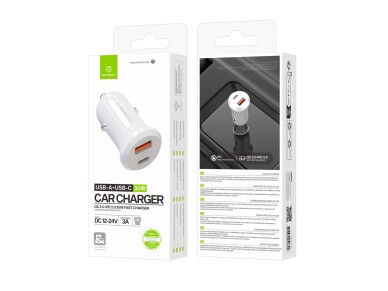 Cargador de coche Techancy 30 W TC6427 USB-A + USB-C, carga r�pida QC3.0 PD3.0, compatible con tel�f