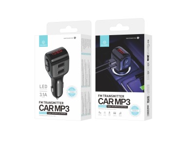 Reproductor MP3 Techancy TE0860 para coche, color negro, carga rápida de 3,1 A, conexión F