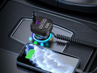 Reproductor MP3 para coche Techancy TE0872, carga rápida PD de 30 W, Bluetooth 5.3, luces LED d