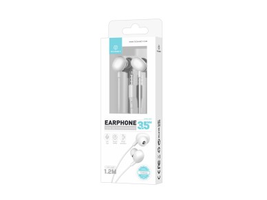 Techancy Auricular Com Fios De 3,5 Mm Branco TD8040, Auricular Com Fun��o De Microfone, Compat�vel C