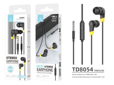 Techancy Auricular Est�reo TD8054, 1,2 Metros, 3,5 Mm, Qualidade De Som N�tida, Confort�vel De Usar,