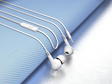 Techancy Auscultadores Intra-Auriculares Com Fios Brancos 1,2 M TD8056, Tomada De 3,5 Mm Compat�vel 