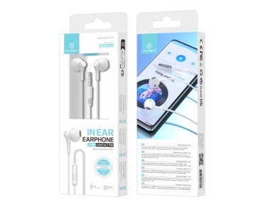 Techancy Auscultadores Intra-Auriculares 1,2 M Brancos TD8088, 3,5 Mm Com Microfone, Auscultadores C